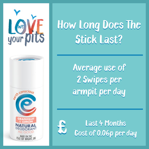 how long does natural deodorant stick last