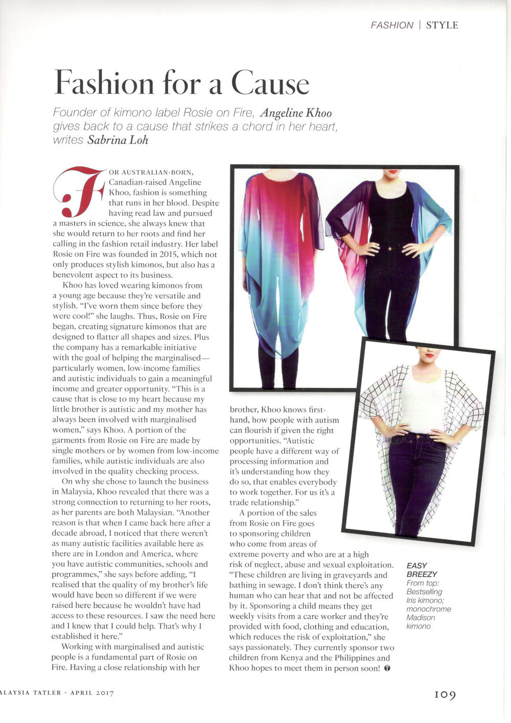 Angeline in Tatler Magazine