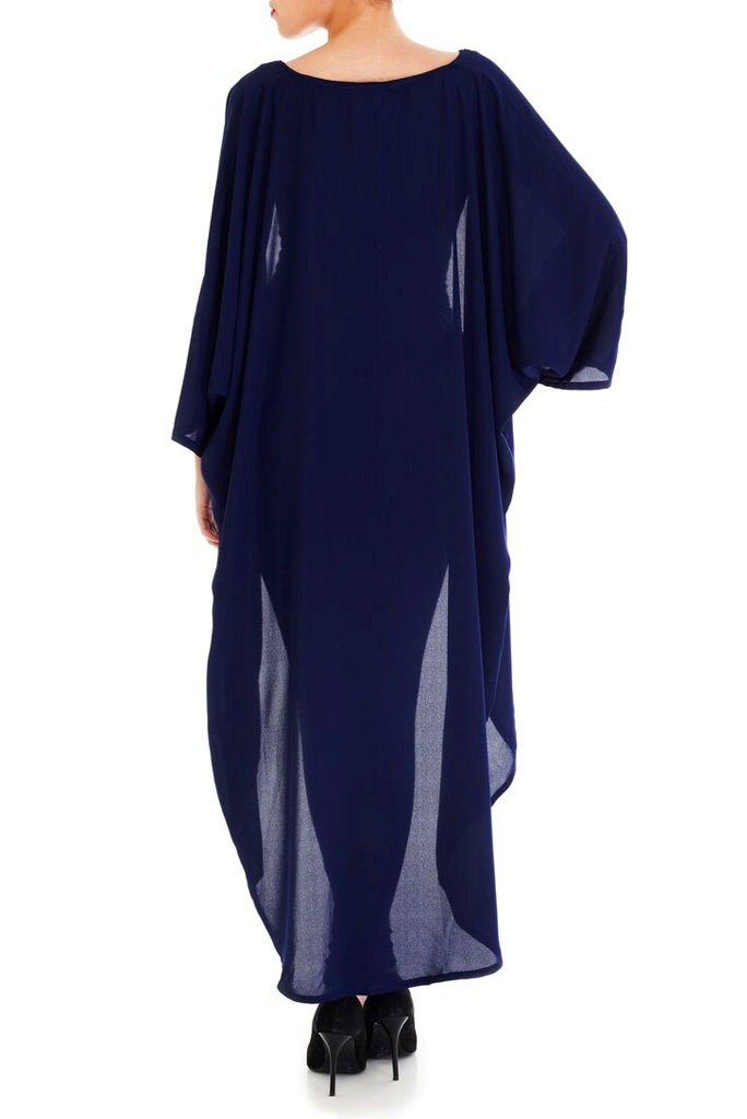 Long Kimono - Navy Blue Crepe. Sultry & Dramatic | Rosie On Fire