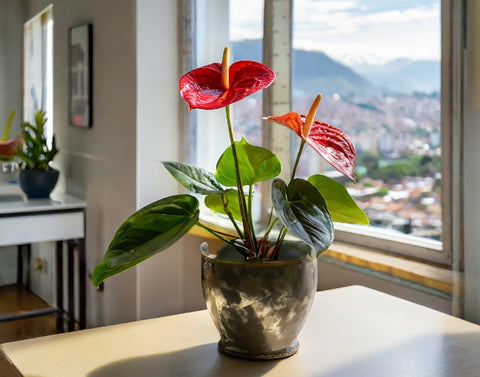 Anturio rojo vista a bogota planta apta para mascotas