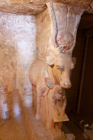 Hathor and Ramses II statue from the Tomb of Nemtymes