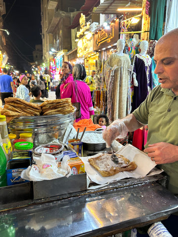 Food vendor making traditional Egyptian street food
