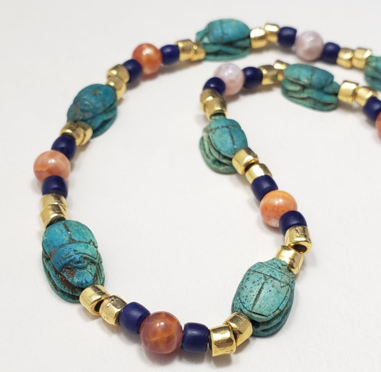 New Jewelry Inspired by Egypt using Vintage Scarabs - Available on Ets ...