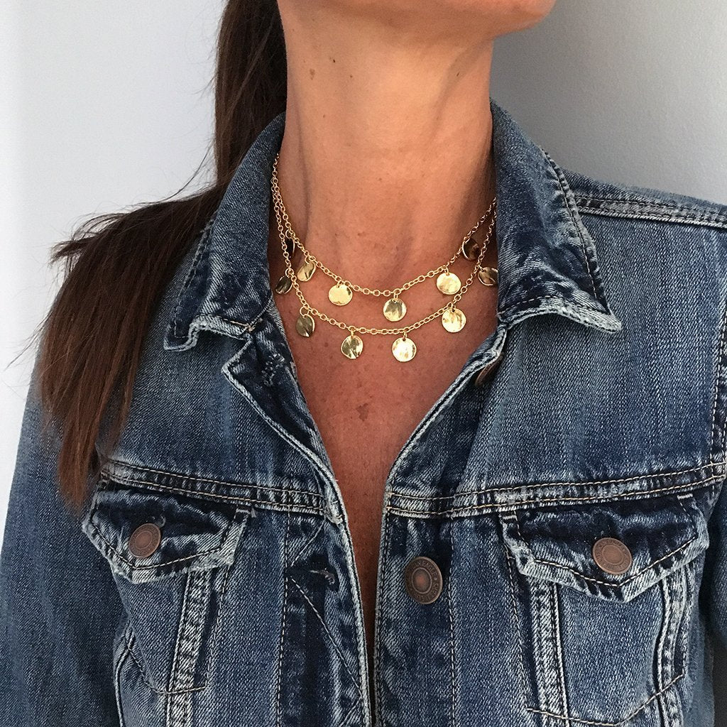 Coin Charm Pre Layered Necklace