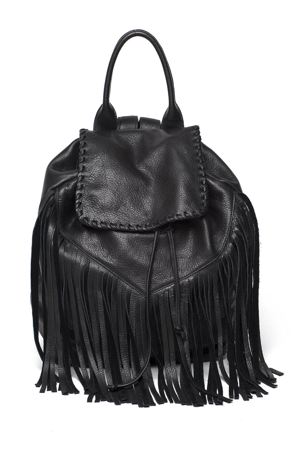 black fringe backpack