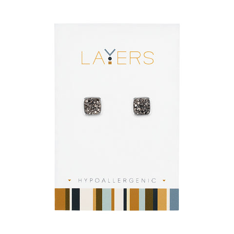 Center Court Layers Earring Silver Crystals Stud LAYEAR506S