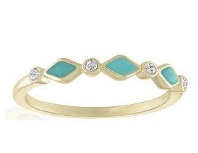 DaVinci Layers Stackable Gold Plated Blue Crystal Ring Lay44G