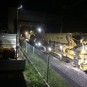 Jobsite light shown raised and lighting crews without removing it from the truck, view 4.