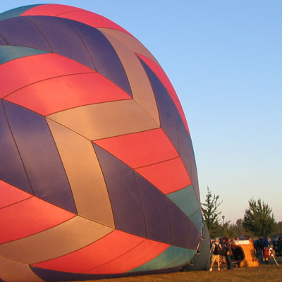 Inflation fan in action; courtesy Alan Sanderson, 2005