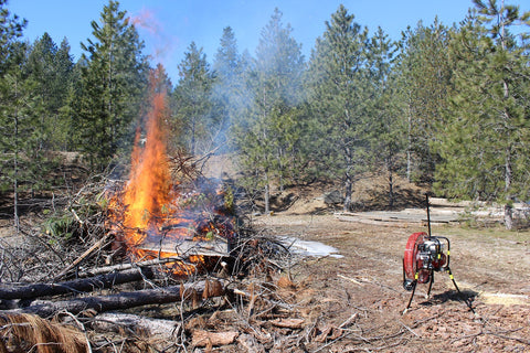 Ventry Fans help brush piles burn hotter and cleaner