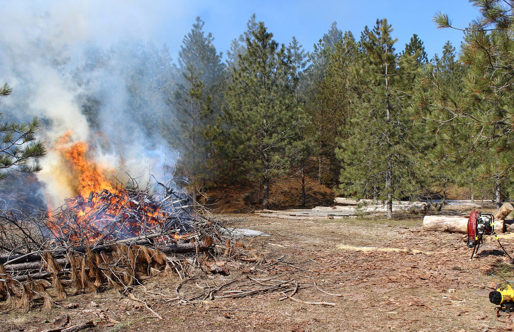 Ventry Fans can be set far back from the burn pile due to the safety propeller