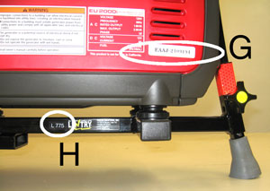 Serial number locations on Lentry Light System generator and frame