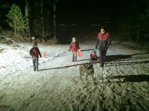 Lentry lights a sledding hill (winter sporting event)
