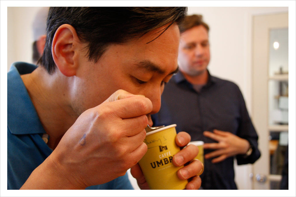 Caffe Umbria: Coffee Cupping - evaluating taste