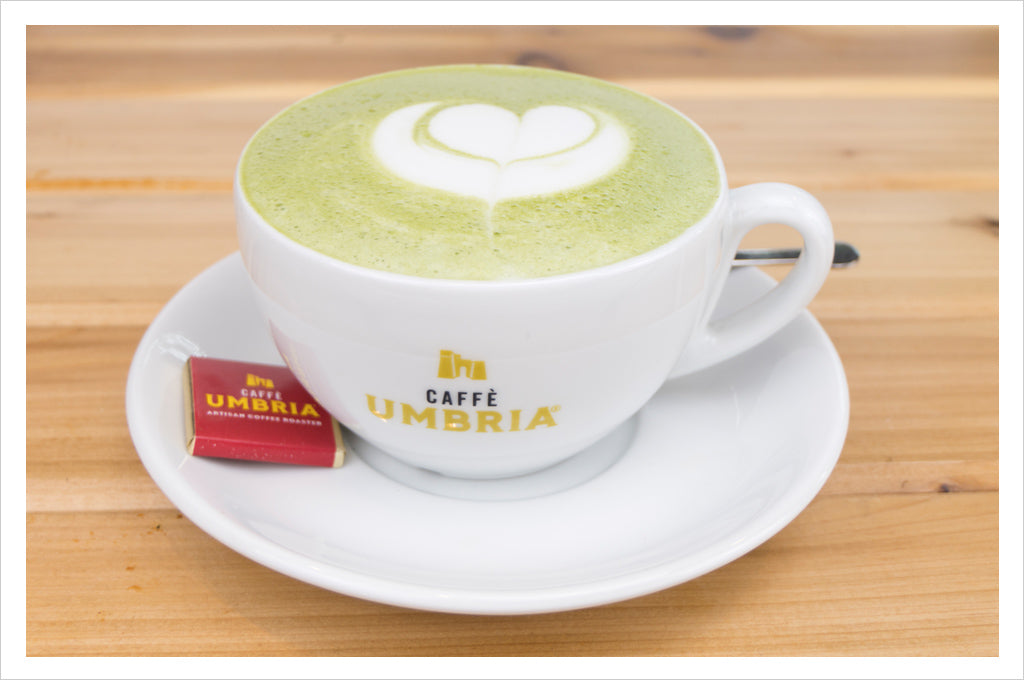 Hot Matcha Latte, available at all Caffè Umbria cafés