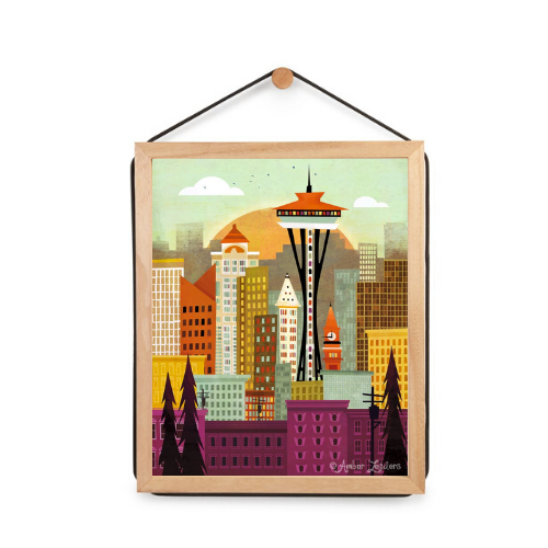 Seattle Skyline, 11x14, Framed