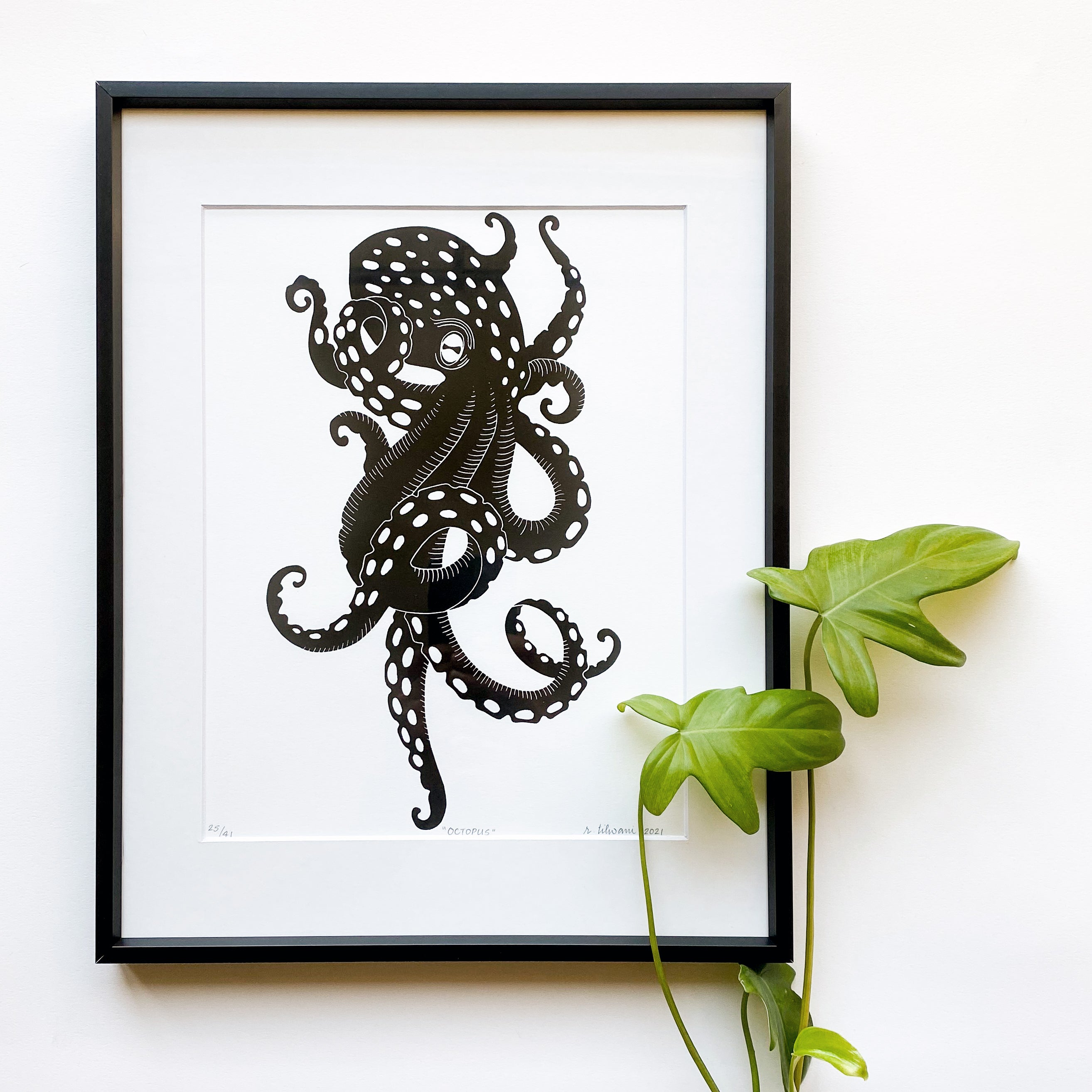 Octopus Linocut