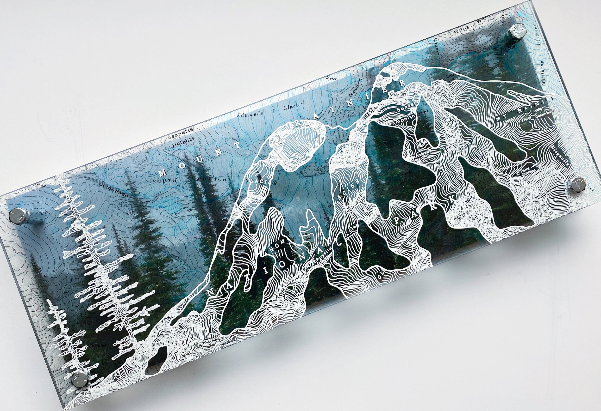 Mt. Rainier Layered Map Art