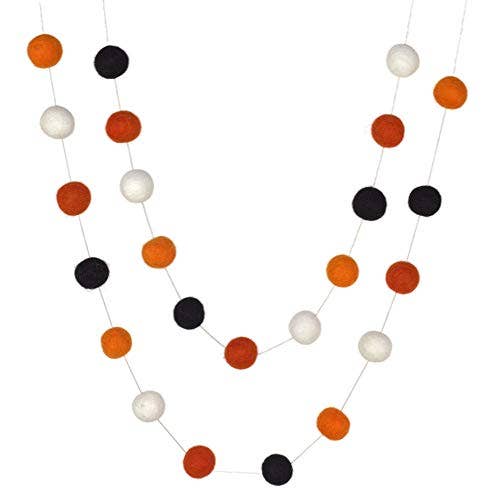 Felt Pumpkin Garland- Pale Pink, Orange, Tan- Felt Balls & Light Orang –  Matthew + Mae