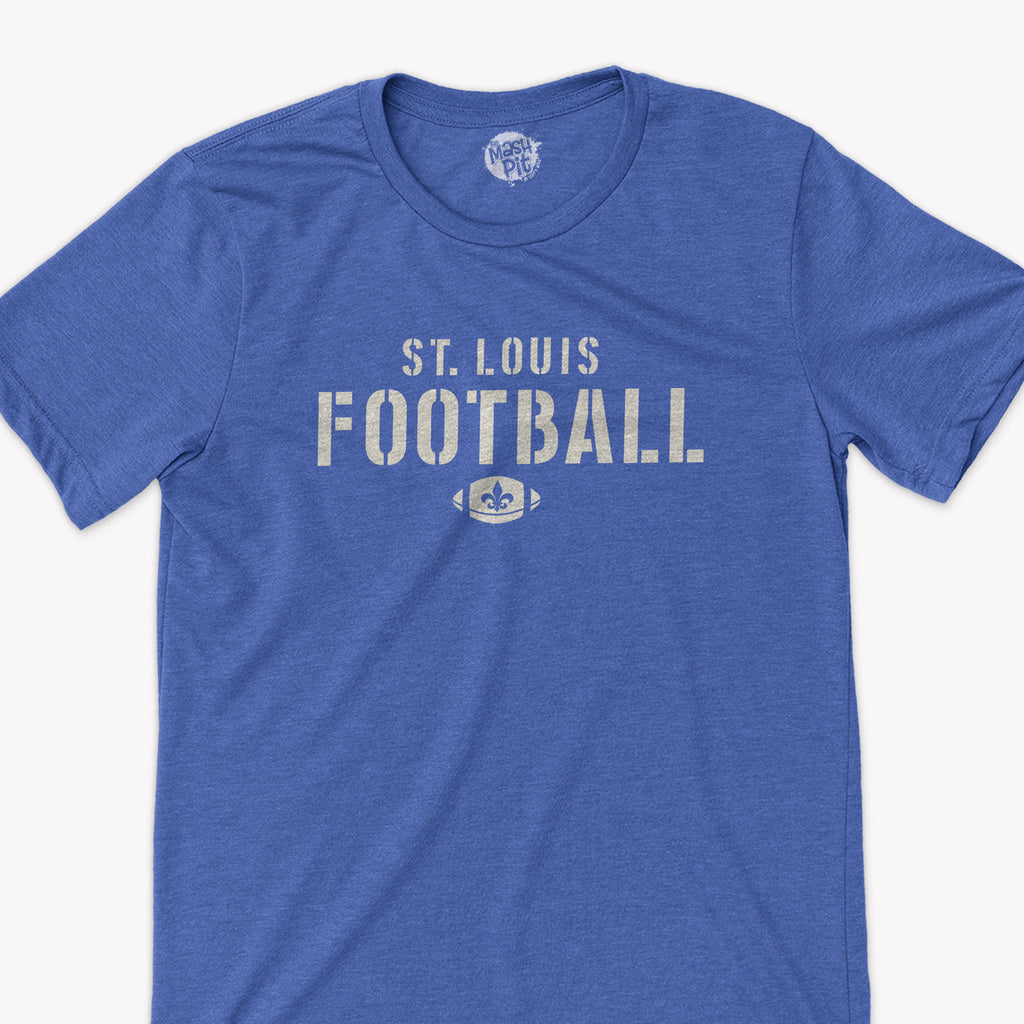 Saint Louis Football Shirt Retro Wavy Text Football Tee Trendy 