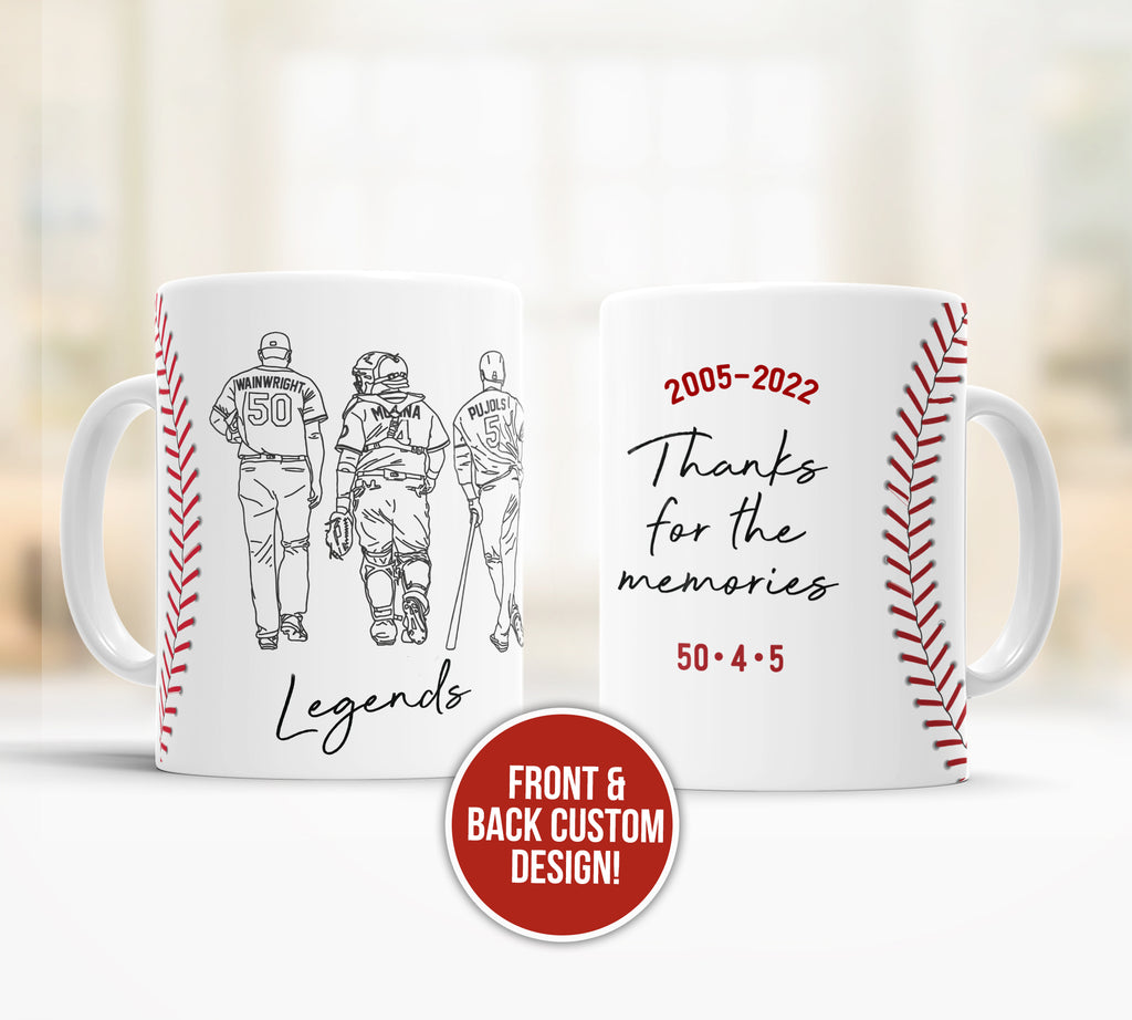 Baseball legends waino yadi pujols thanks for the memories 30oz skinny  tumbler