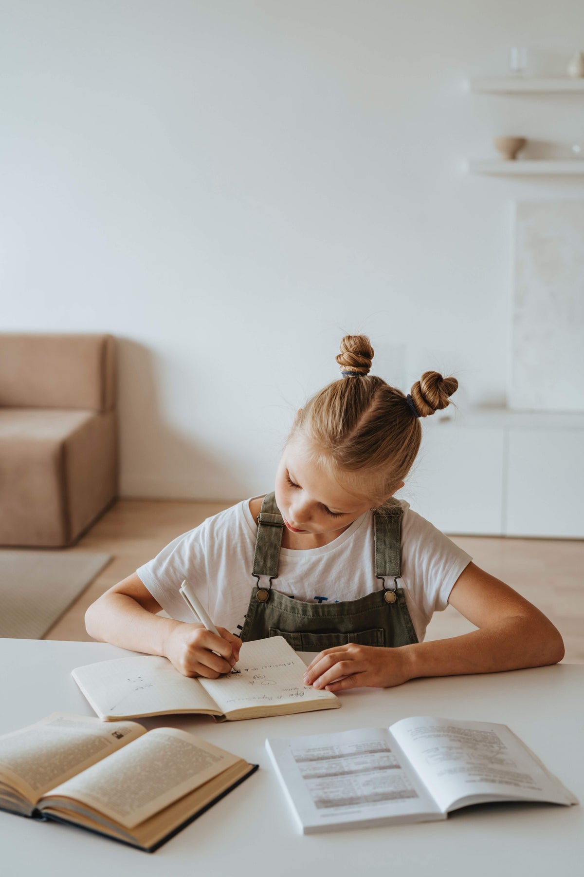 Girl doing homework