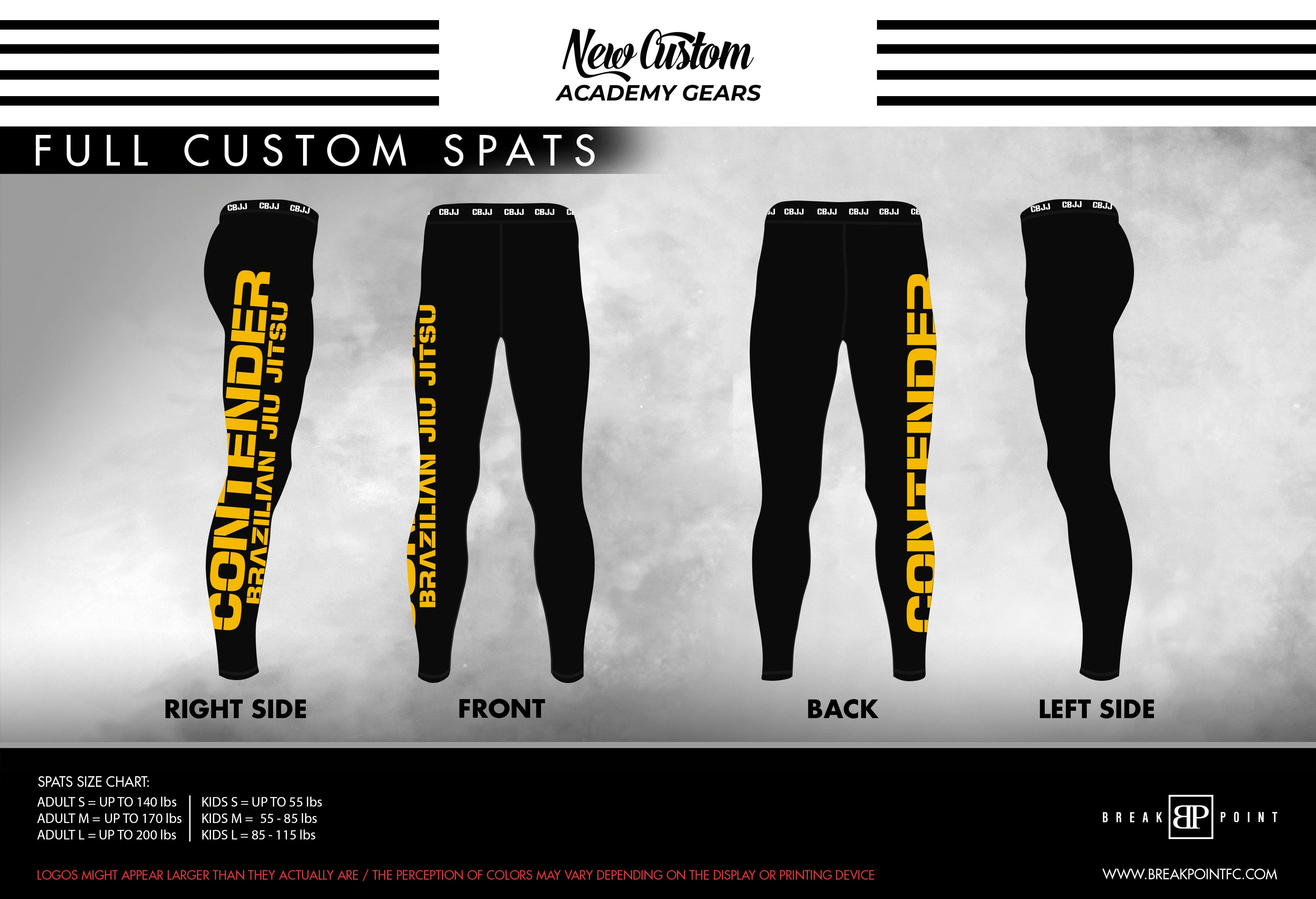 Contender BJJ Full Custom Spats #730 D
