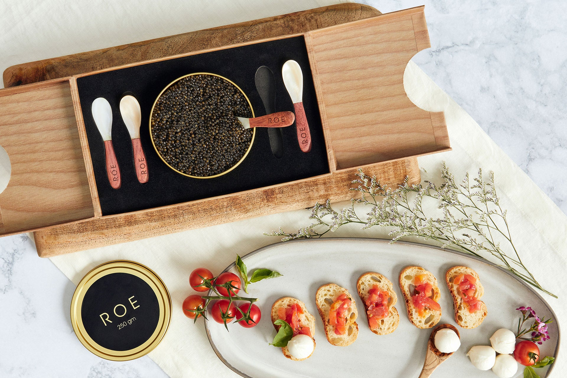 ROE Caviar sustainably farmed American white sturgeon caviar