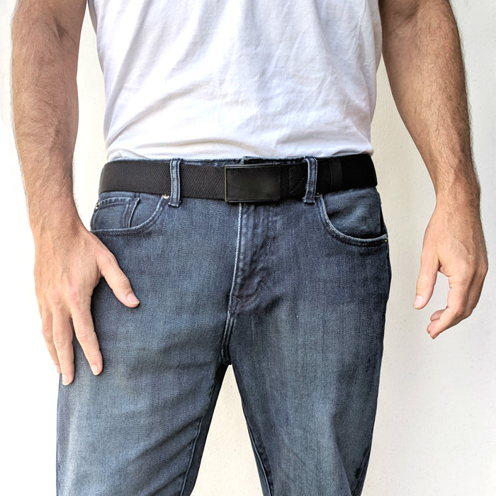teugels rekruut tetraëder Mens Stretch Belt with Hide-Strap Buckle & 1.5 Inch Elastic Webbing – BESTA