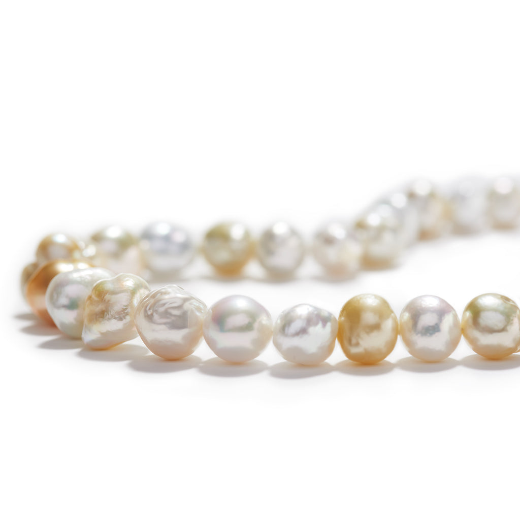 White & Gold Baroque Pearls by Betty Sue King | _Curated Commisions ...