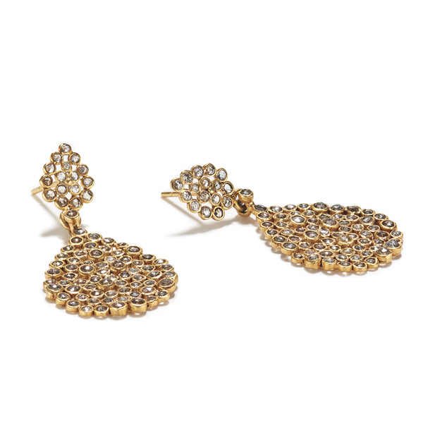 Diamond Slice Earrings by JS Noor | _18K _insale Diamond earrings gold ...