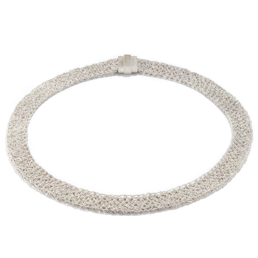 Knitted Silver Necklace by Ewa Jankowska | _insale Chain Ewa Jankowska ...