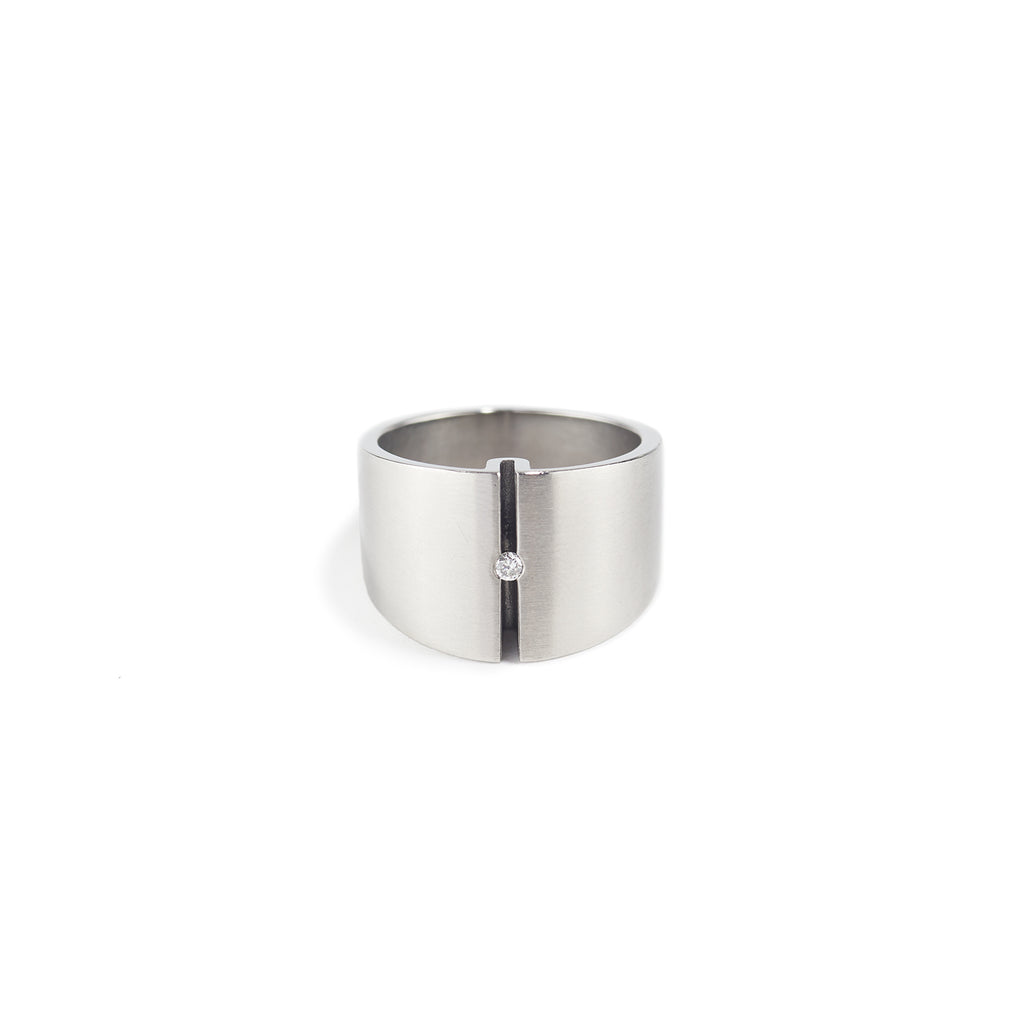 Elli V Ring in Steel with Diamond by Tanja Zessel | _insale _Inventory ...