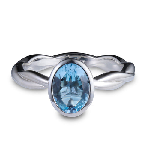 platinum and aqua engagement ring