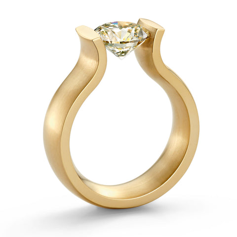 18k yellow gold tension set engagement ring Rings for active women