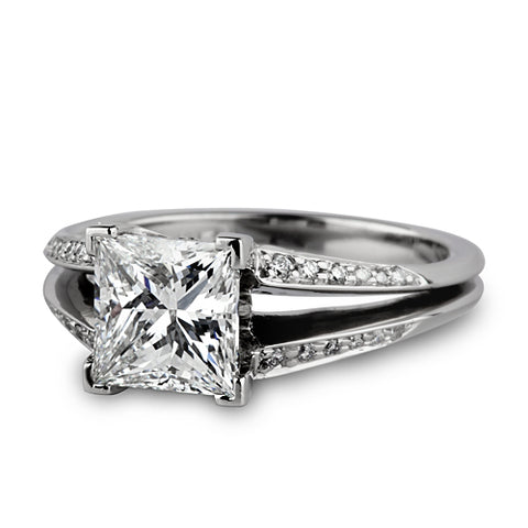 princess cut diamond solitaire engagement ring in platinum
