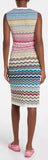 Multicolor Zigzag Pattern Print Midi Dress Women's Designer Fashions