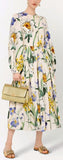 Floral-Print Poplin Dress Women's Designer Fashions