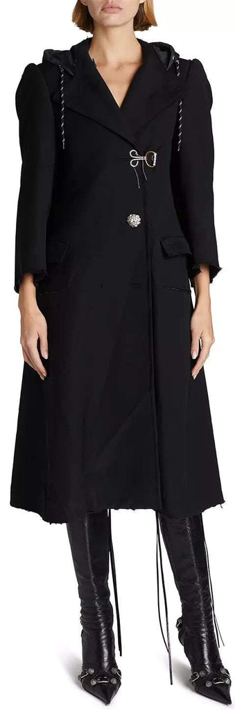 Hooded Cotton-Blend Coat Women's Designer Fashions