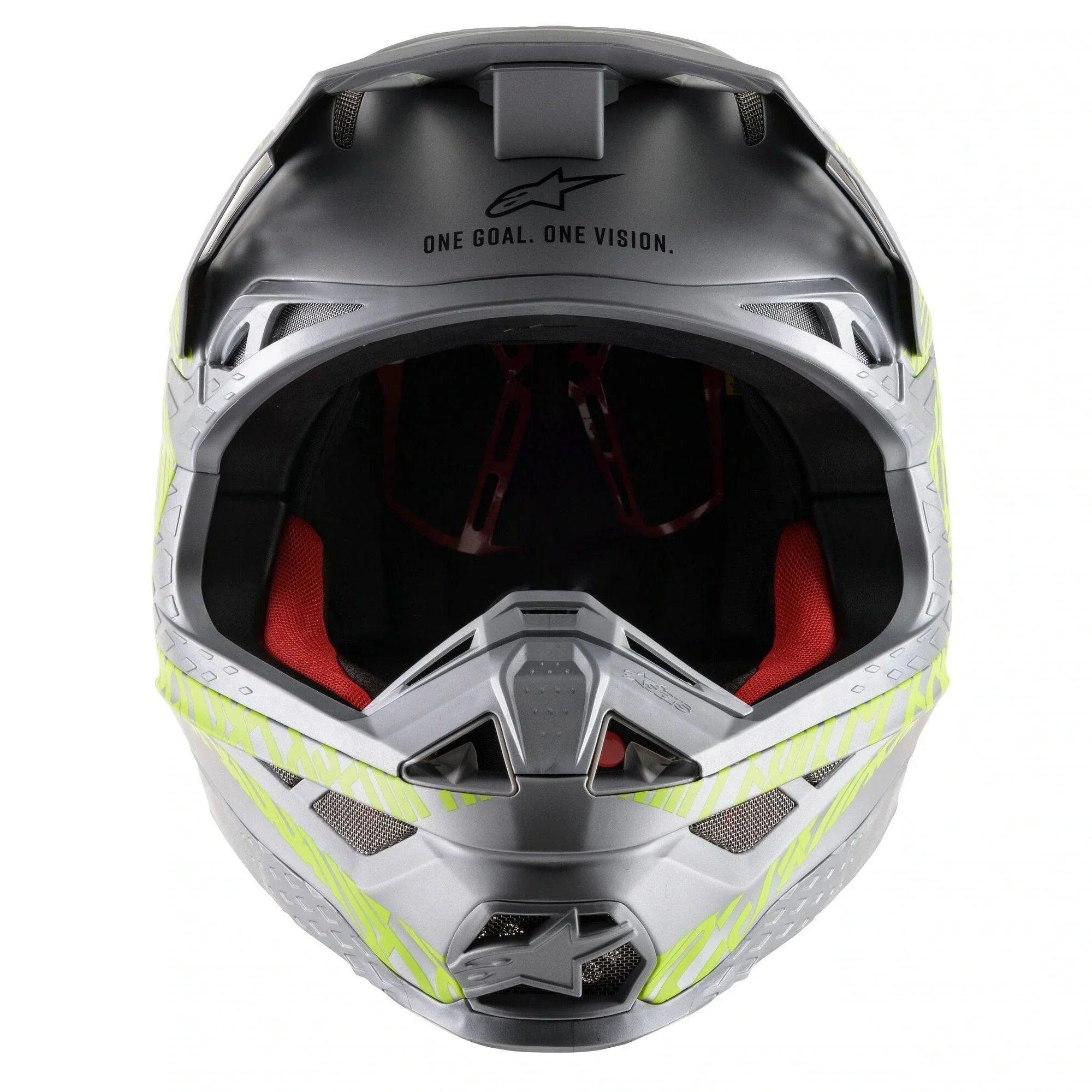 Alpinestars Supertech M8 Triple Silver/Black/Yellow Fluorescent Helmet