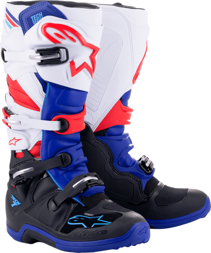 Alpinestars Tech 7 Boots - Black/Dark Blue/Red/White