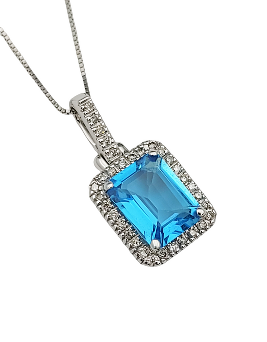 Aquamarine & Diamond Necklace - Royal Star Jewellery