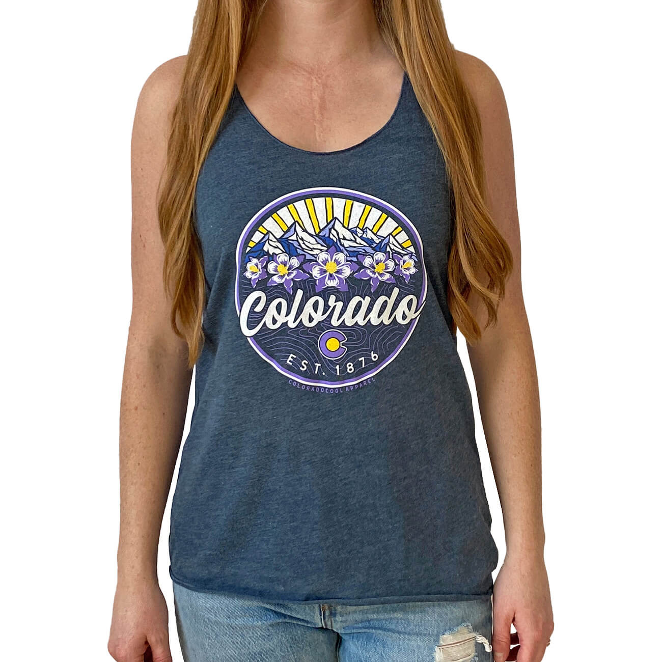 3309 - Cursive Ohio Sparkle Women's Muscle Tank/ Charcoal