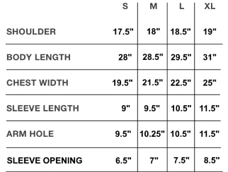 Bled Jersey Size Guide