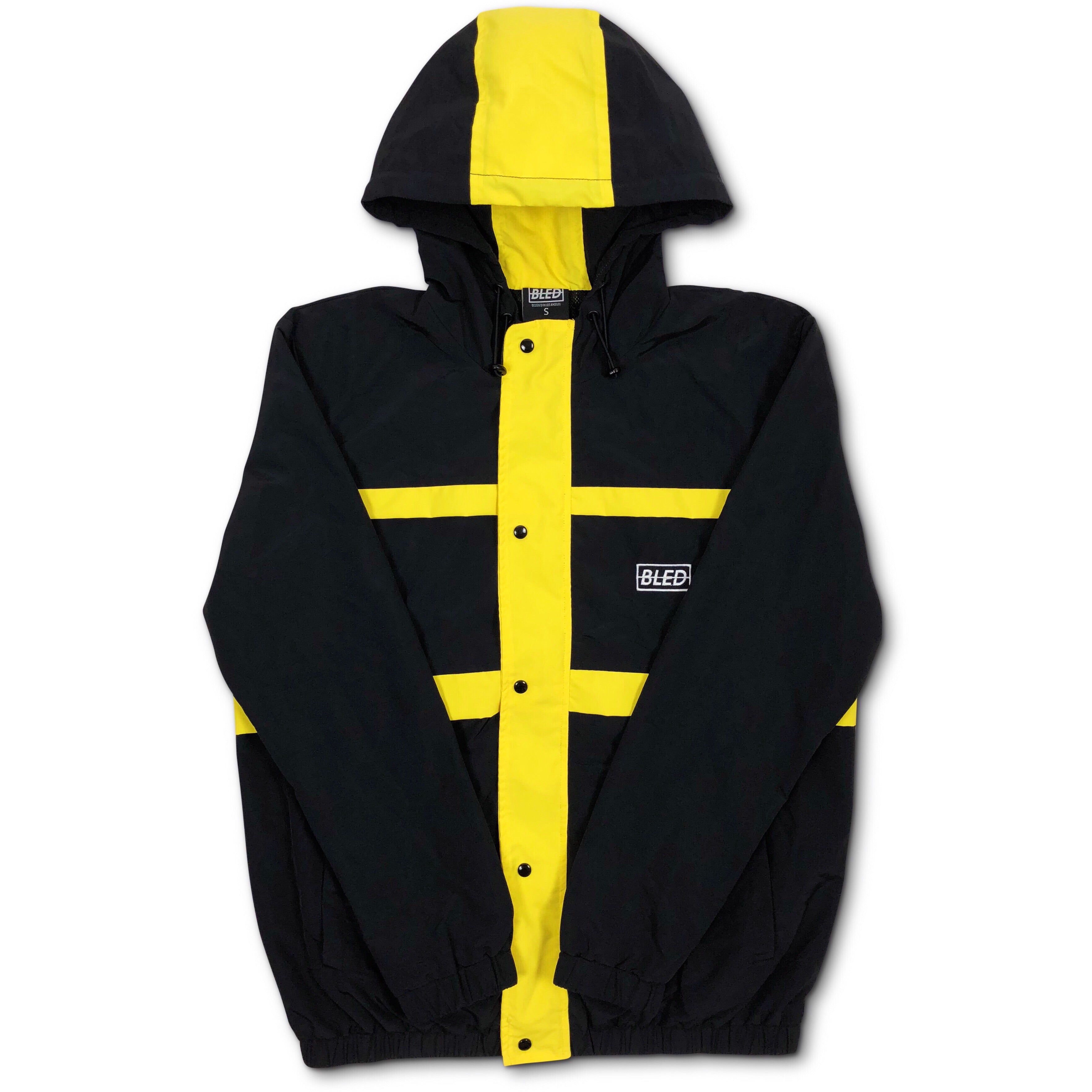 Stealth Hooded Track Jacket Black Yellow Bled