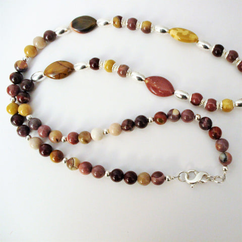 Australian Mookaite Jasper Triangular Pendant and Sterling Necklace ...