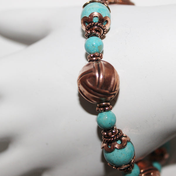 Handcrafted Turquoise and Copper Bracelet – Kaminski Jewelry Designs