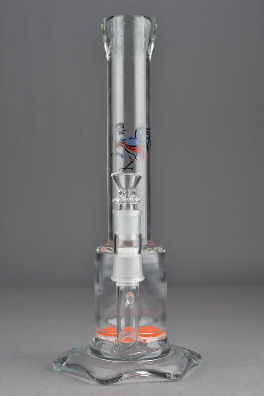  75mm Fritted Disc Perc- Rooster Apparatus by Dave Goldstein 