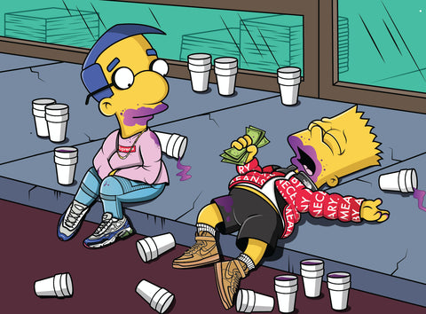 The Simpsons' in Supreme, OFF-WHITE, BAPE & Yeezy's – KultureVA
