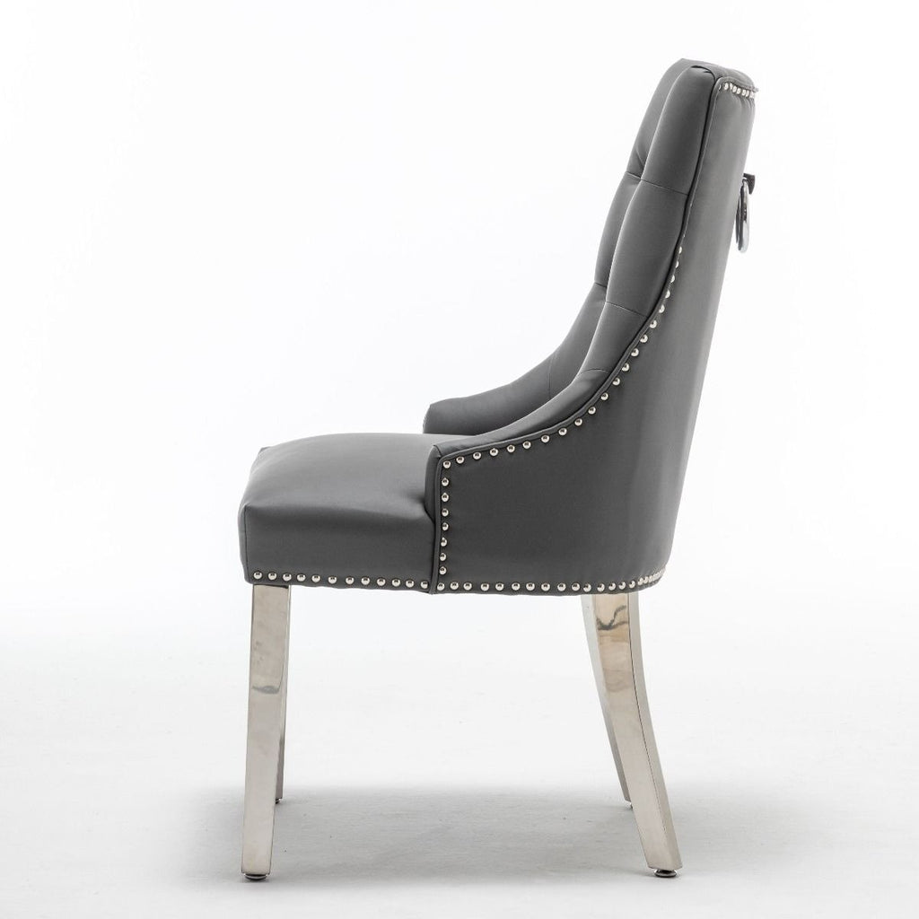 Black Dining Chair - Knocker With Tufted Back by Highgate House